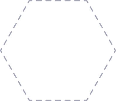 Dashed hexagon illustration